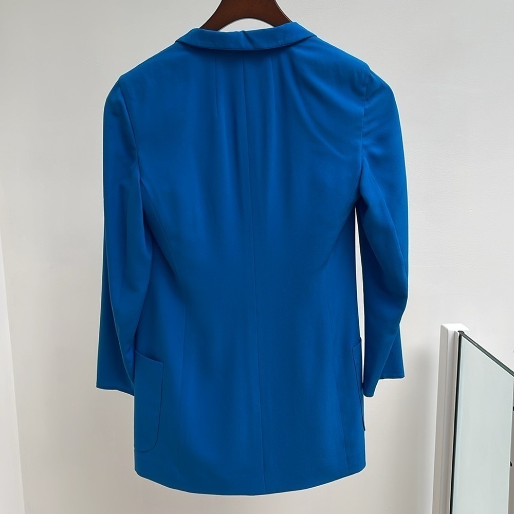 AKRIS 100% Silk blue blazer jacket with matching tank size 2 - Picture 3 of 8